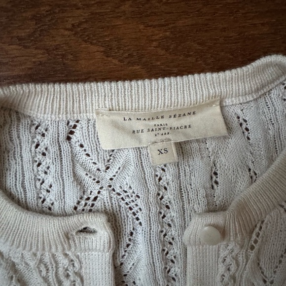 Sezane Ruben knit cardigan cream xs - Picture 3 of 4
